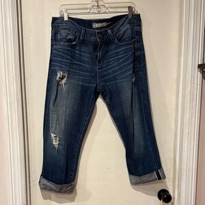 Level 99 Dark Blue Boyfriend Jeans